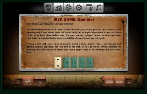 tone Age Slot Machine RIsk Game Screen