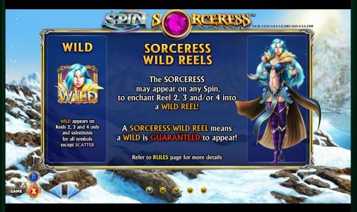 Spin Sorceress Slot Machine Wild Symbol Screen