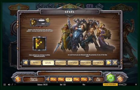 Viking Runecraft Slot Machine Level Up Bonus Screen