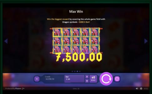 Dancing Dragon Spring Festival Slot Machine Max Win Screen