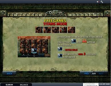 Battle of the Gods Slot Machine Free Games Titans Mode Screen
