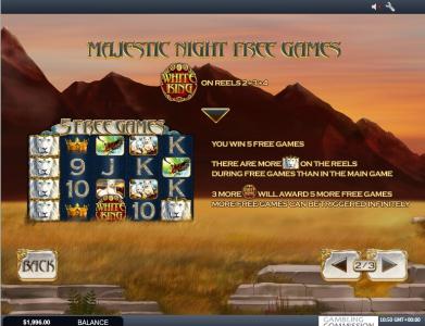 White King Slot Machine Free Games Bonus Screen
