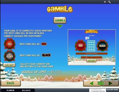 Santa Surprise Slot Machine Gamble Screen
