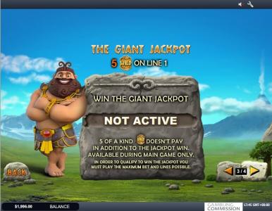 Jackpot Giant Slot Machine Giant Jackpot Information Screen