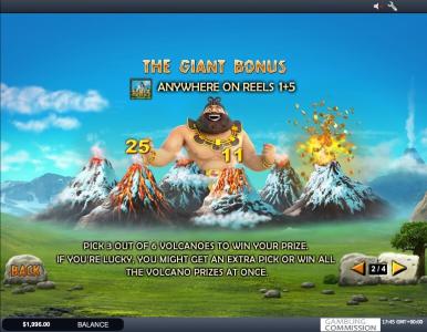 Jackpot Giant Slot Machine Giant Bonus Feature Screen