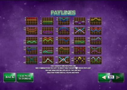 Streak of Luck Slot Machine Paylines Screen