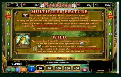 Frog Story Slot Machine Wild Symbol Screen