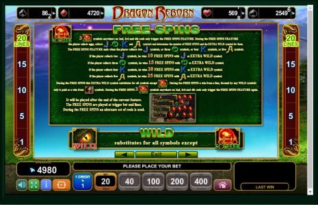 Dragon Reborn Slot Machine Free Spins Bonus Screen