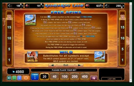 Kangaroo Land Slot Machine Free Spins Bonus Screen