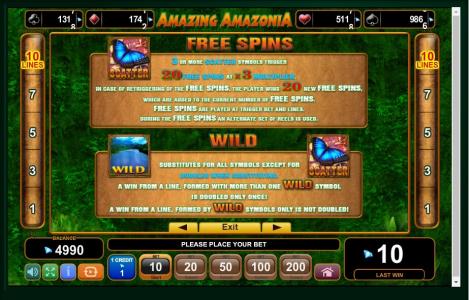 Amazing Amazonia Slot Machine Free Spins Bonus Screen
