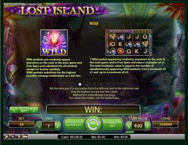 Lost Island Slot Machine Wild Symbol Screen