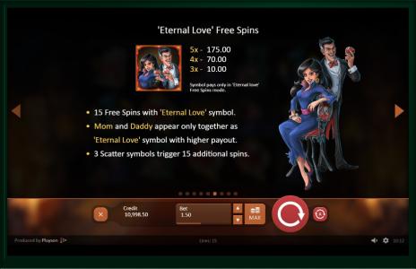 Dracula's Family Slot Machine Free Spins Bonus Screen