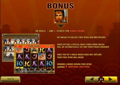 Silent Samurai Slot Machine Bonus Round Screen
