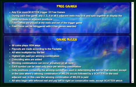 Xing Guardian Slot Machine Game Rules Screen