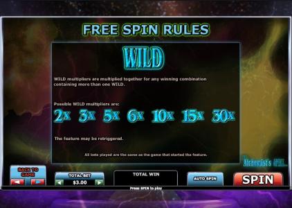 The Alchemists Spell Slot Machine Free Spins Bonus Screen