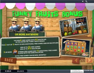 Funky Fruits Farm Slot Machine Free Games Screen