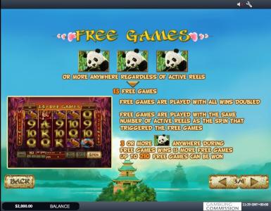 Lucky Panda Slot Machine Free Spins Bonus Screen