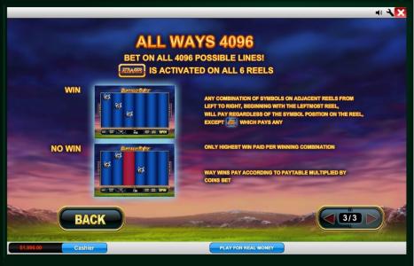 Buffalo Blitz Slot Machine - All Ways 4096 Screen