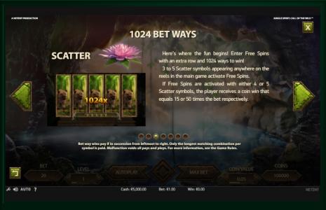 Jungle Spirit: Call of the Wild Slot Machine Scatter Awards Screen