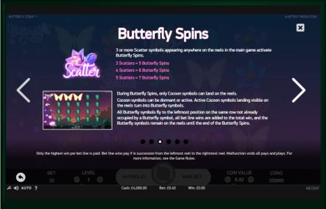 Butterfly Staxx Slot Machine Scatter Awards Screen
