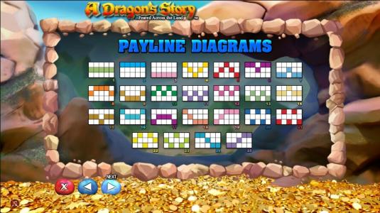 A Dragons Story Slot Machine Paylines Screen