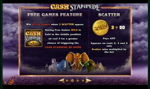 Cash Stampede Slot Machine Free Games Screen