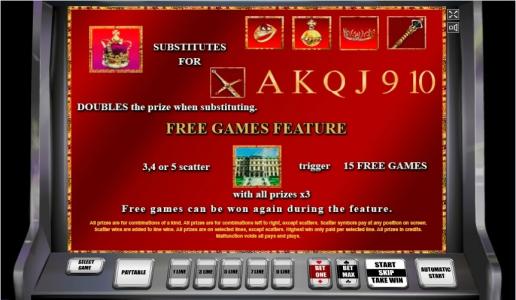Royal Treasures Slot Machine Free Games Screen