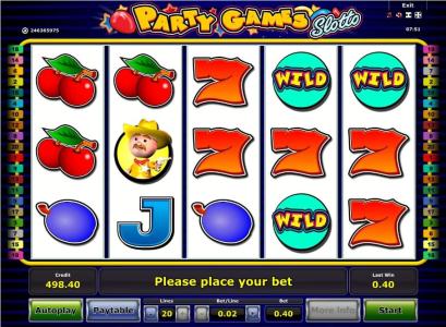 Party Games Slotto Slot Machine Paytable Screen