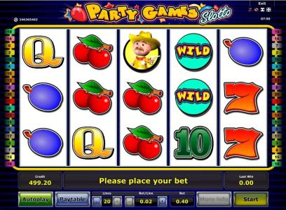 Party Games Slotto Slot Machine Paytable Screen