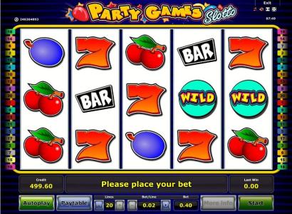 Party Games Slotto Slot Machine Paytable Screen