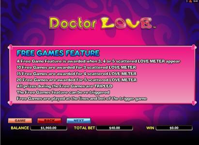Doctor Love Slot Machine Free Games Screen