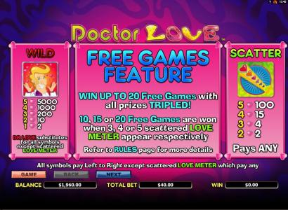 Doctor Love Slot Machine Free Games Screen