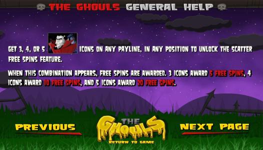 Ghouls Gold Slot Machine Free Spins Bonus Screen