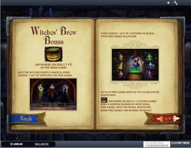 Halloween Fortune Slot Machine Witches' Brew Bonus Screen