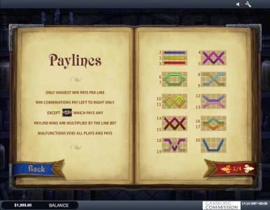 Halloween Fortune Slot Machine Paylines Screen