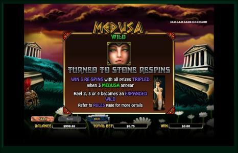 Medusa II Slot Machine Wild Symbol Screen