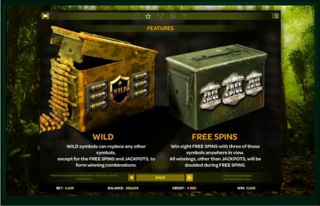 Platoon Wild Slot Machine Free Spins Bonus Screen