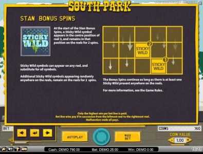 South Park Slot Machine Free Spins Bonus Screen
