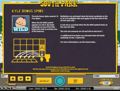 South Park Slot Machine Bonus Spins Screen