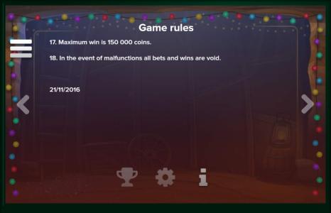 Taco Brothers Saving Christmas Slot Machine Game Rules Screen
