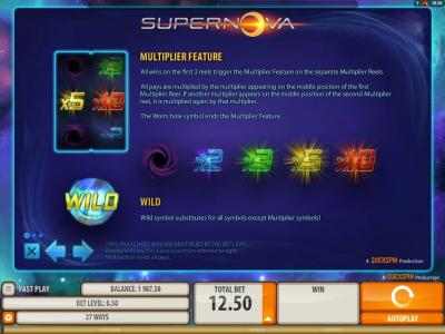 Supernova Slot Machine Wild Symbol Screen