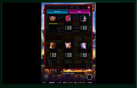 Crazy Goose Slot Machine Paytable Screen