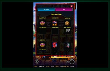 Crazy Goose Slot Machine Paytable Screen