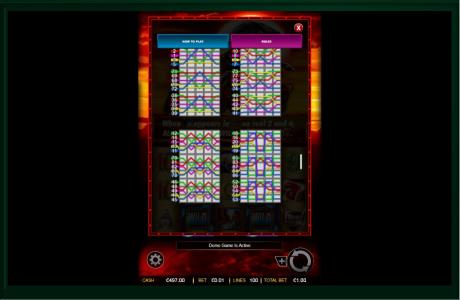 Flying Horse Slot Machine Paylines Screen