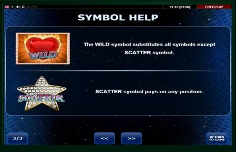 Diamonds On Fire Slot Machine Scatter Awards and Wild Symbol Screen