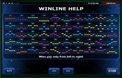 Diamonds On Fire Slot Machine Paylines Screen