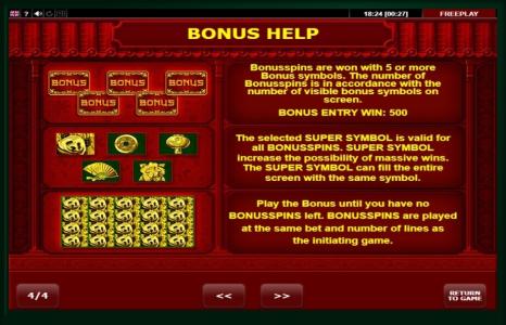 Big Panda Slot Machine Bonus Game Screen