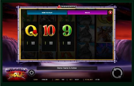 Winning Wolf Slot Machine Paytable Screen