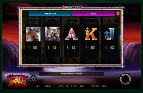 Winning Wolf Slot Machine Paytable Screen