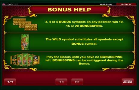 Grand Tiger Slot Machine Bonus Game Screen